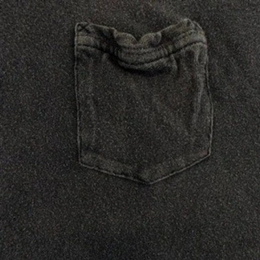 We The Free Free People Distressed Pocket T-Shirt Faded Black XS Grunge